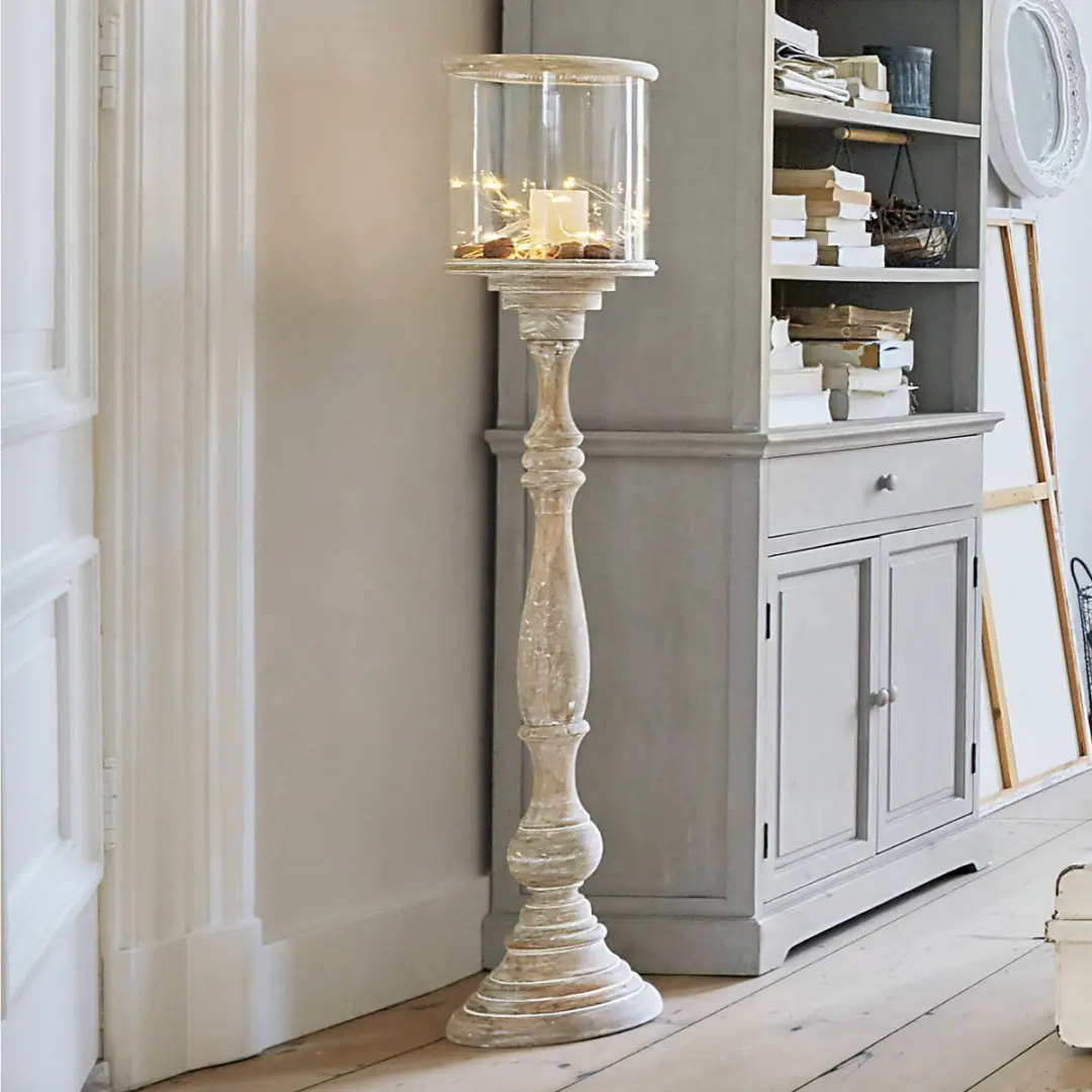 Loberon Passion Kaarsenstandaard - 25cm - Antiekbeige - afbeelding 6 van 6