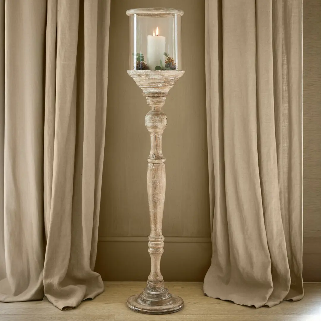 Loberon Passion Kaarsenstandaard - 25cm - Antiekbeige - afbeelding 2 van 6