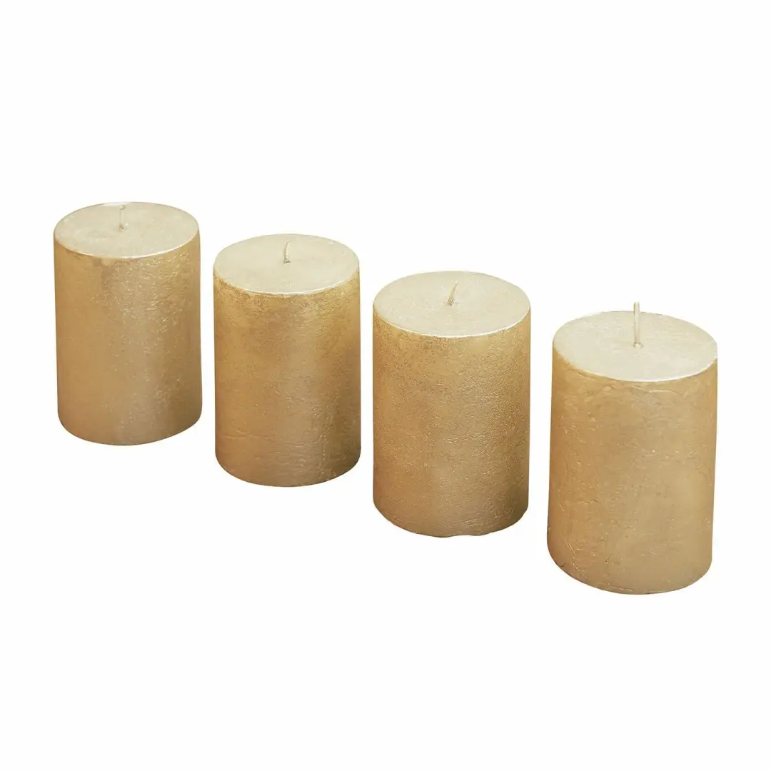 Loberon Virrans Kaarsen 4 Stuks - Goudkleurig - afbeelding 2 van 4