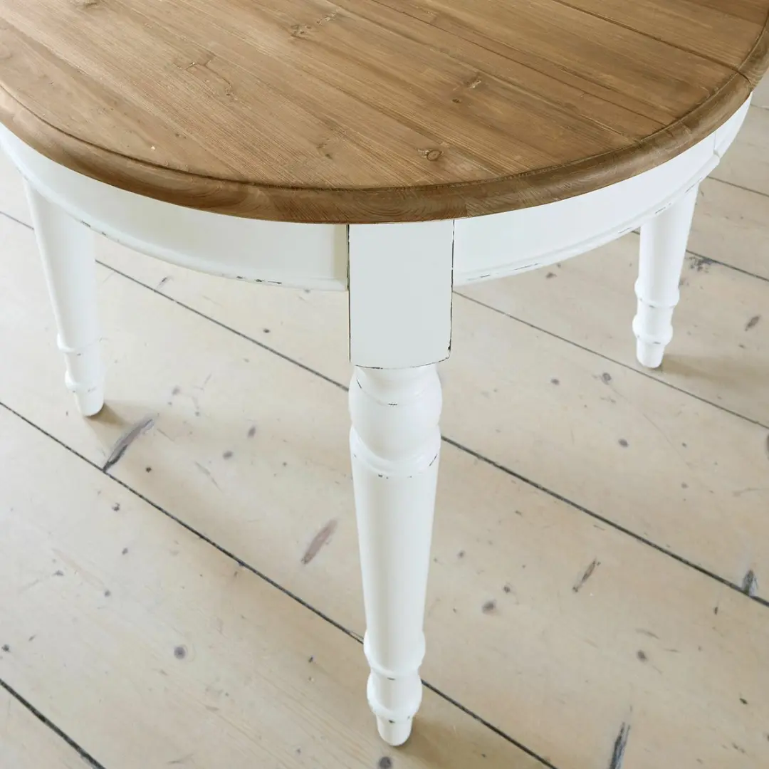 Loberon Pinecrest Eettafel - 6 Personen - Wit/Bruin - afbeelding 3 van 6
