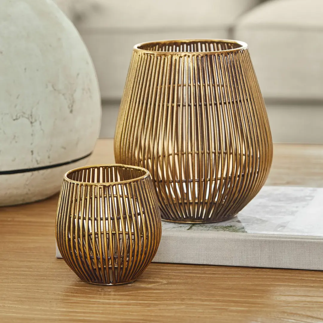 Loberon Pontarino Windlicht - 2 Stuks Antiekmessing - afbeelding 3 van 6