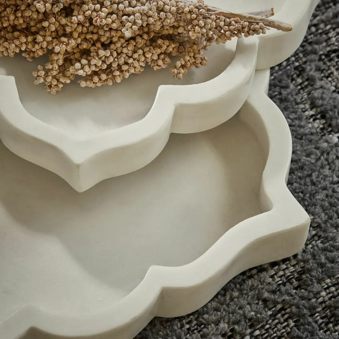 Loberon Melisune Schaal Set - 2 Stuks - Crème - afbeelding 4 van 5