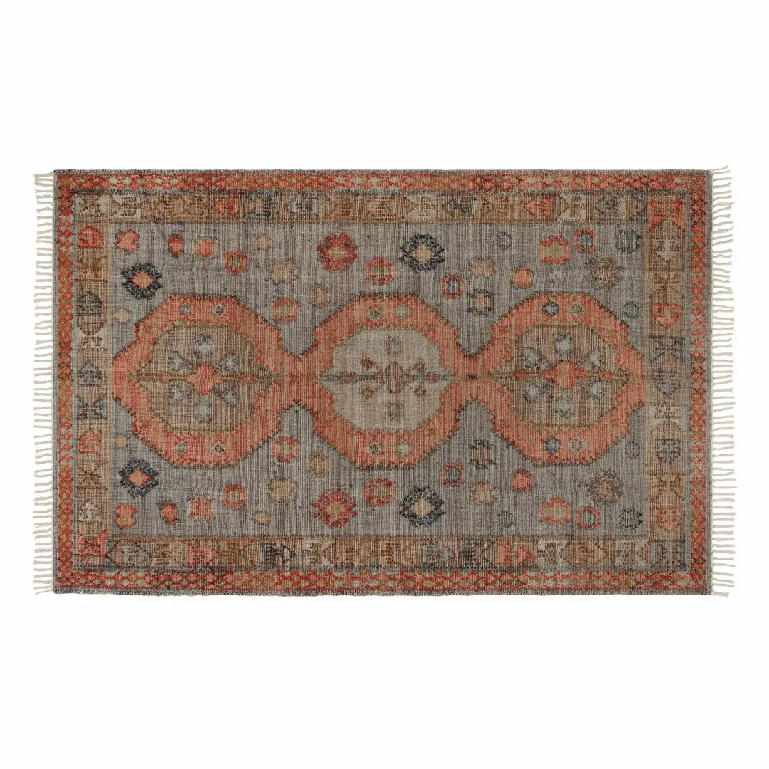Loberon Exeter Vloerkleed - Oranje/Blauw - afbeelding 5 van 6