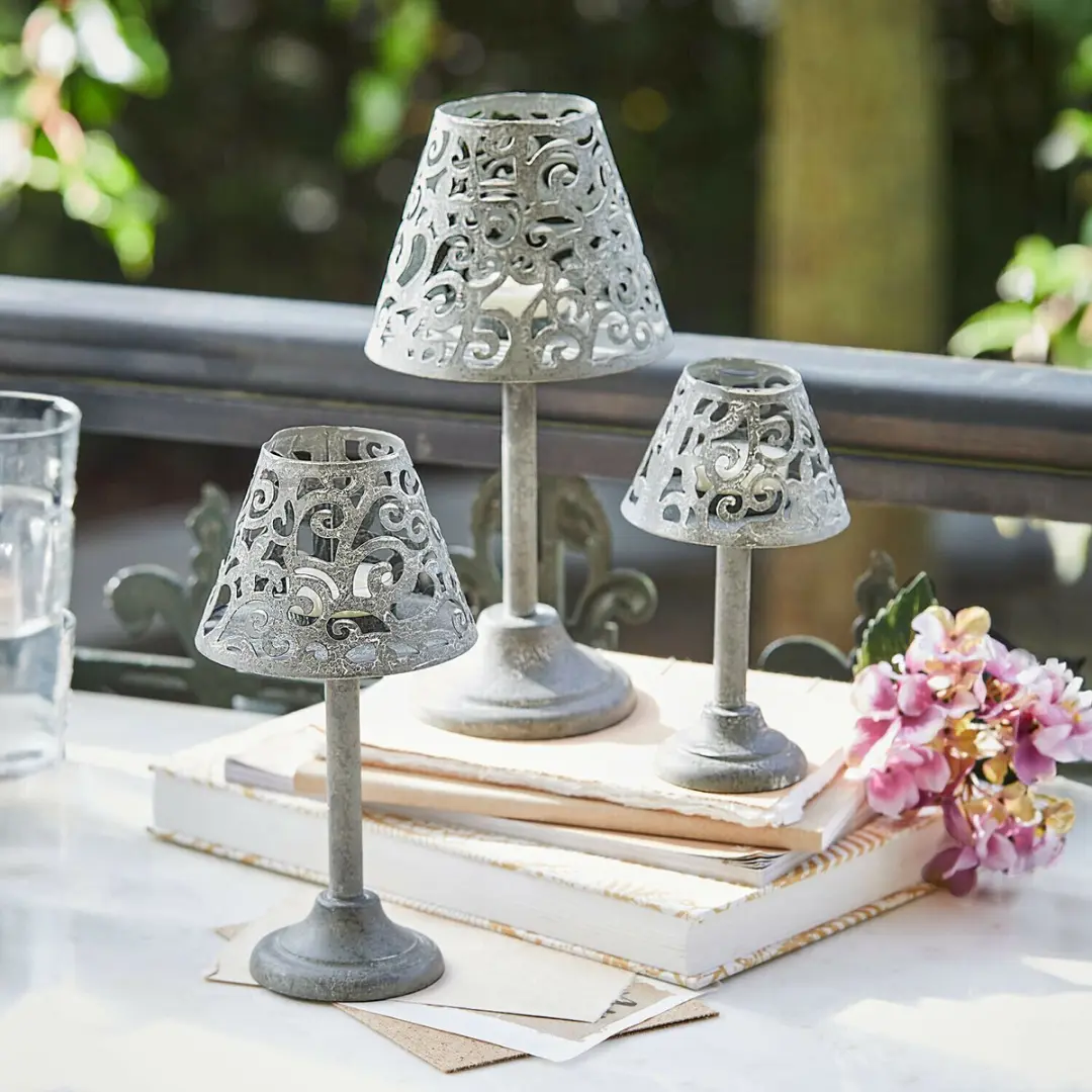 Loberon Belori Windlichtjes - 3 Stuks Antiekgrijs - afbeelding 3 van 3