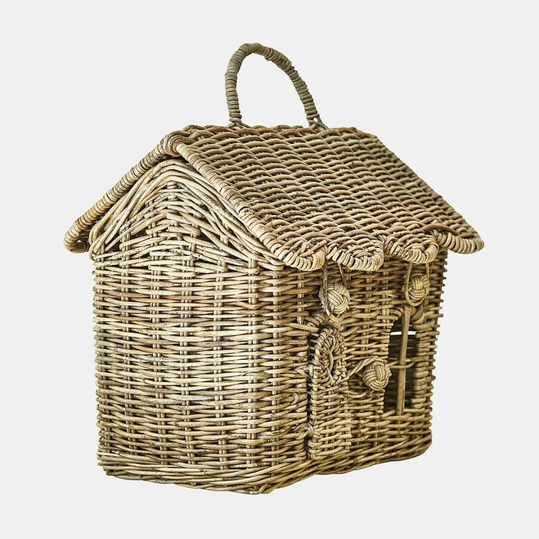Loberon Fintello Huisvormig Mandje - Bruin - afbeelding 2 van 6