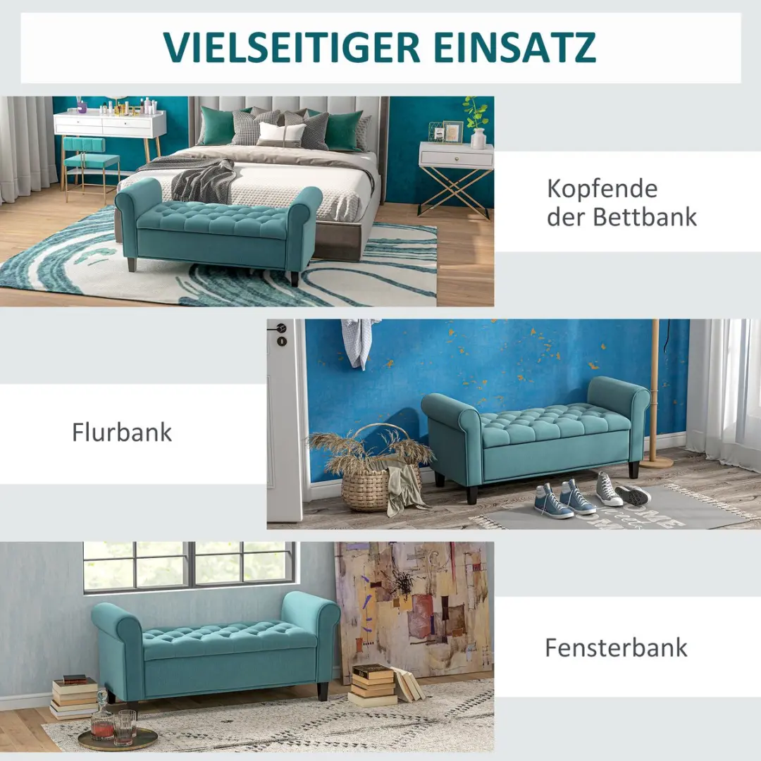 Homcom Polsterbank met Armleuningen 838-407V01 - 2 Zitplekken - Groen - afbeelding 5 van 6