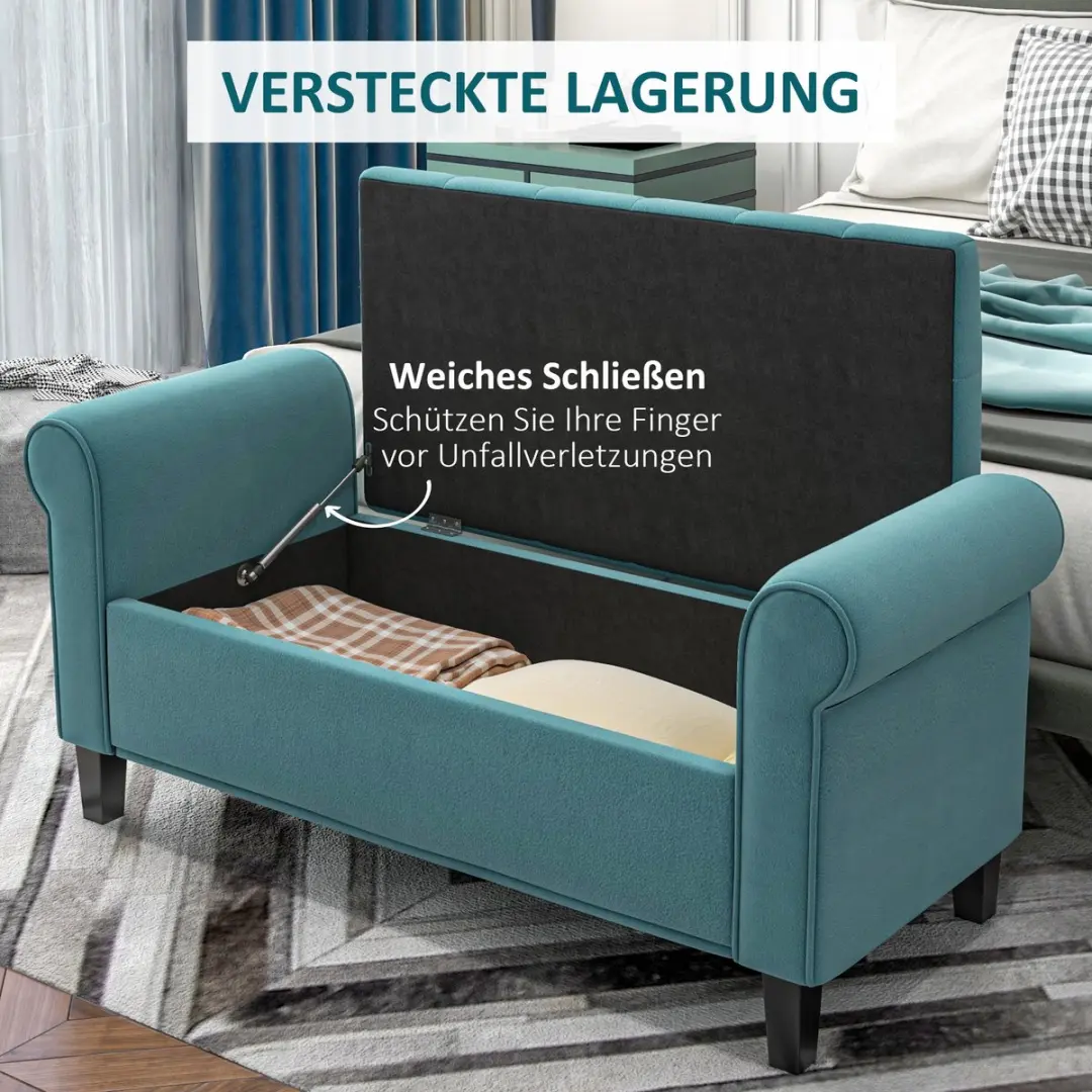 Homcom Polsterbank met Armleuningen 838-407V01 - 2 Zitplekken - Groen - afbeelding 4 van 6