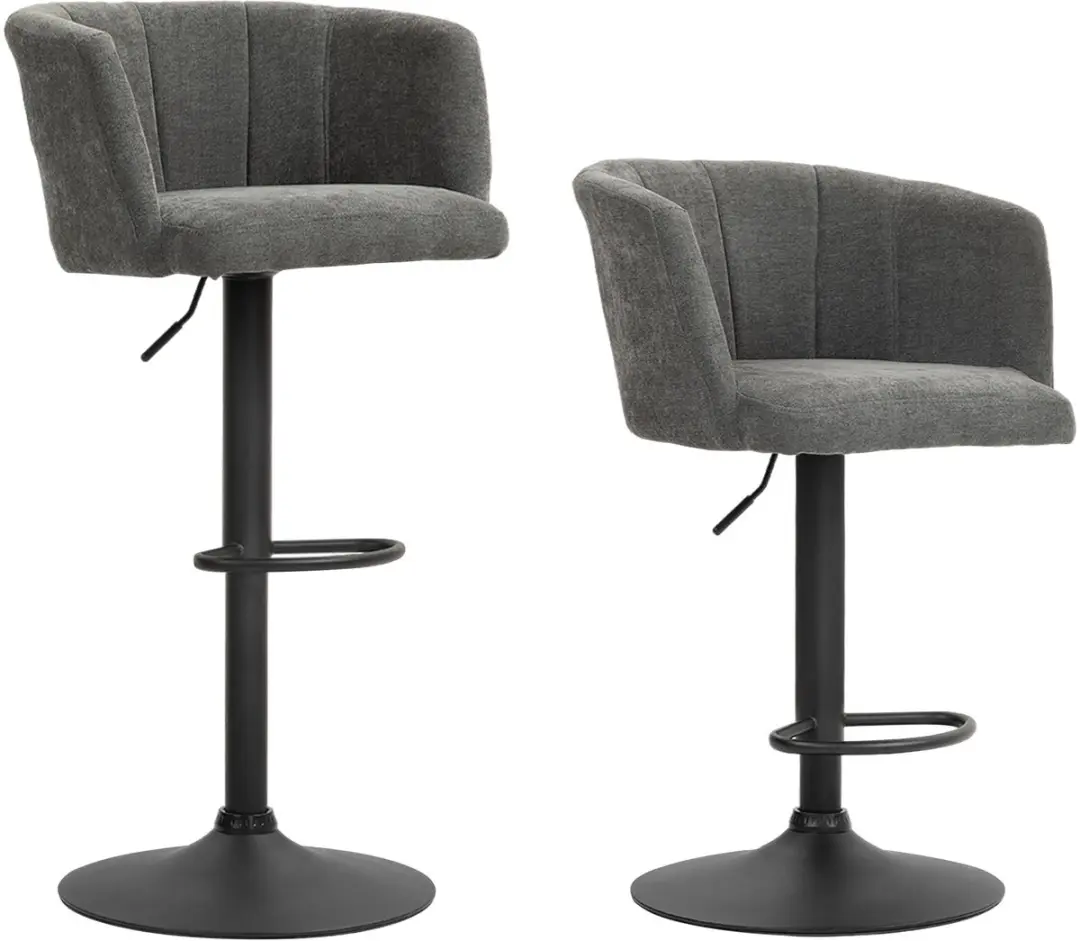 HOMCOM-Barhocker-Polyester, Schaumstoff-59L x 53B x 89-110H cm-Dunkelgrau