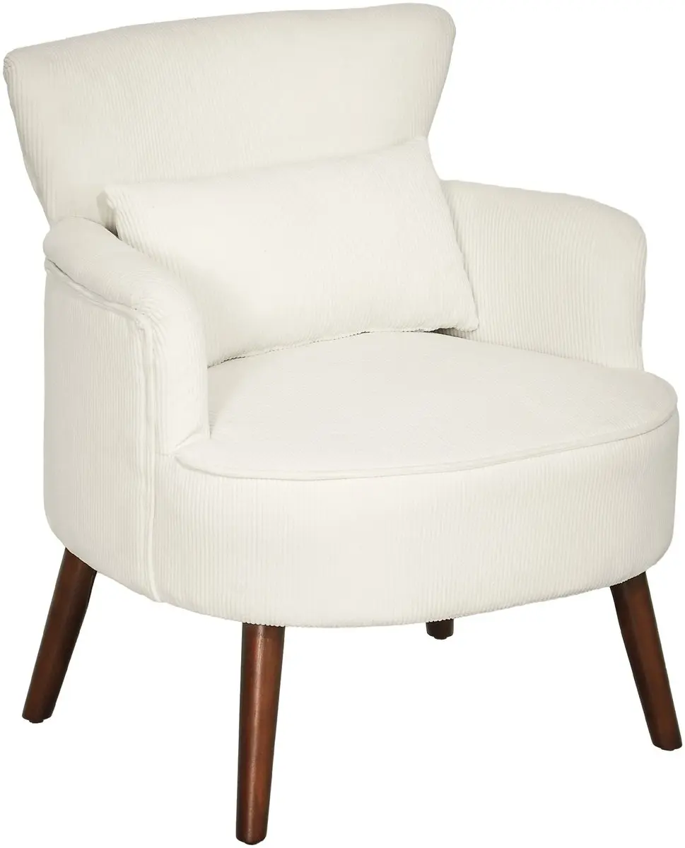 HOMCOM Fauteuil met rugleuning, afgeronde armleuningen, gestoffeerde loungestoel