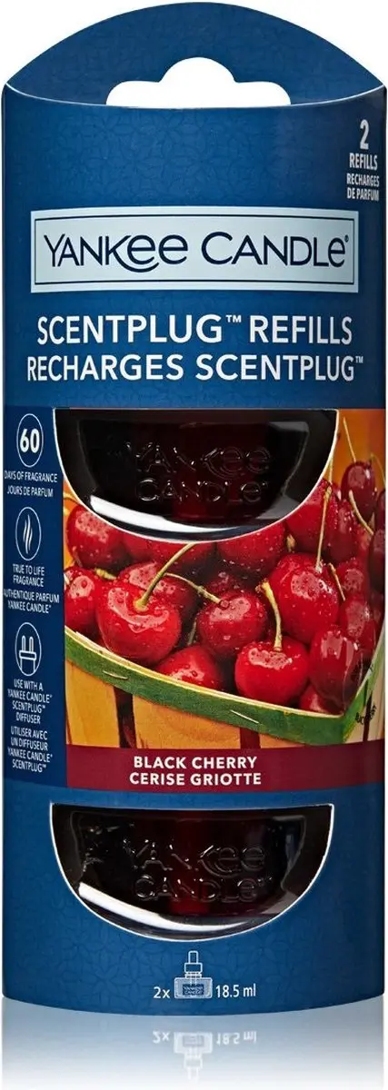 Yankee Candle Black Cherry Elektrische Diffuser Navulling - 2 Stuks - afbeelding 2 van 3