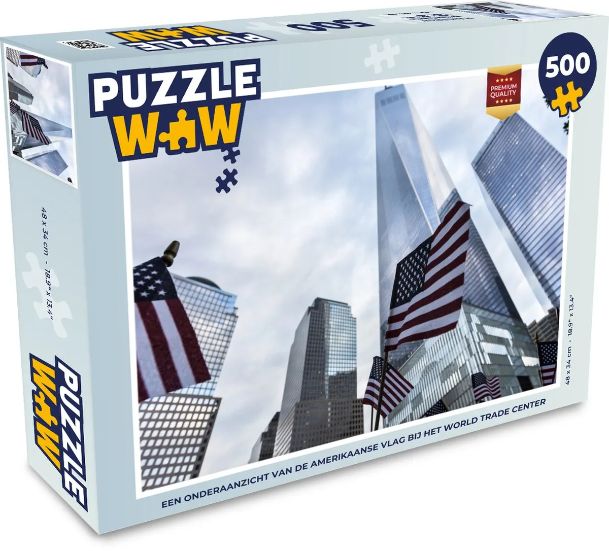 PuzzleWow Legpuzzel Amerikaanse Vlag WTC 500 Stuks