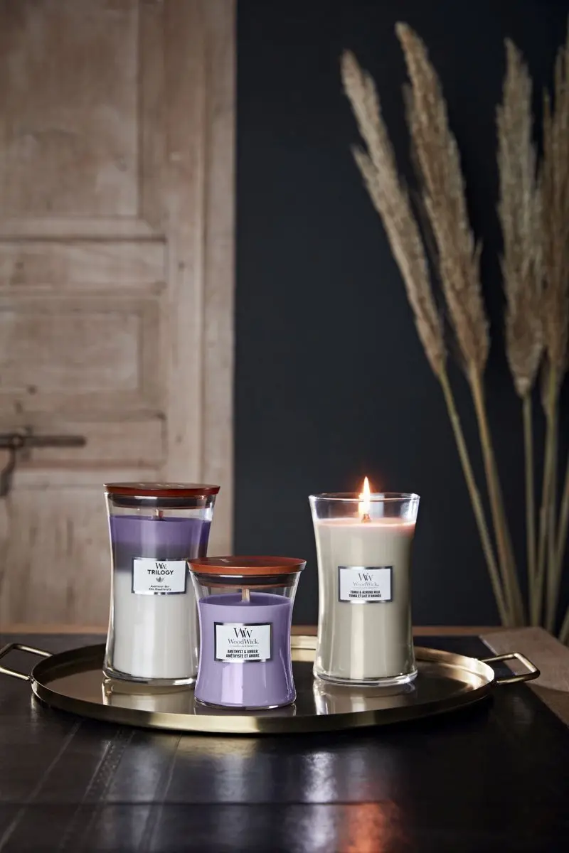 WoodWick Trilogy Geurkaars Amethyst Sky Medium - 60 Branduren - afbeelding 3 van 6
