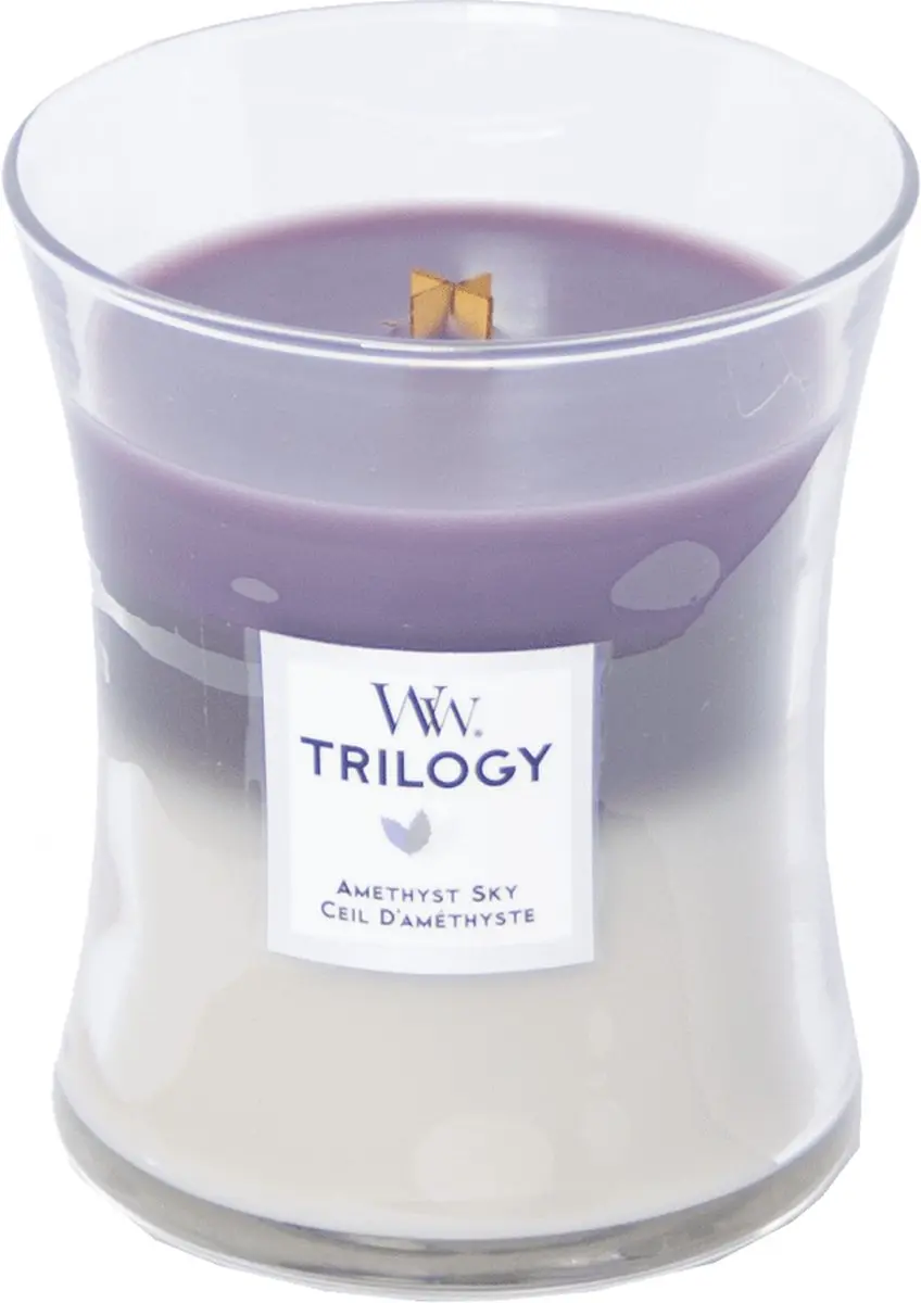 WoodWick Trilogy Geurkaars Amethyst Sky Medium - 60 Branduren - afbeelding 2 van 6