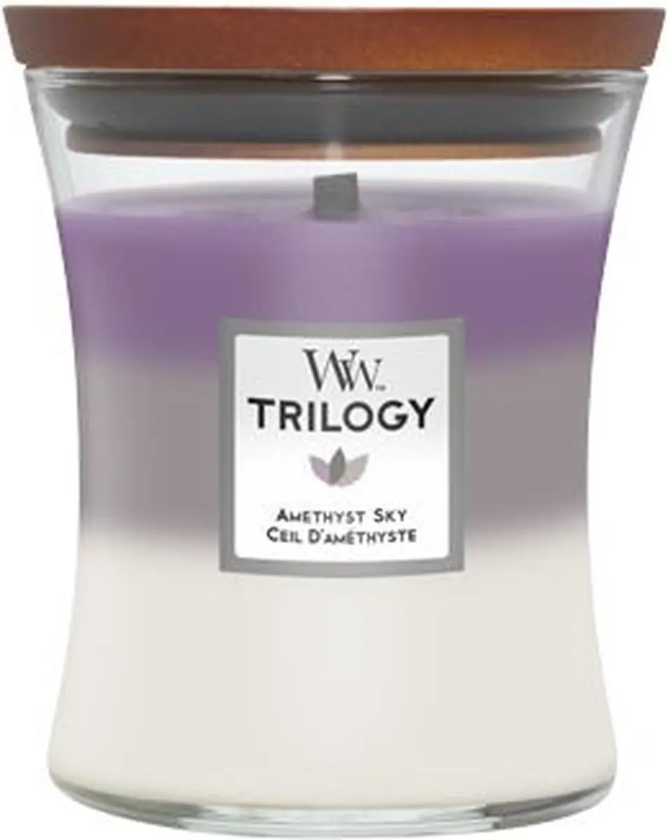 WoodWick Trilogy Geurkaars Amethyst Sky Medium
