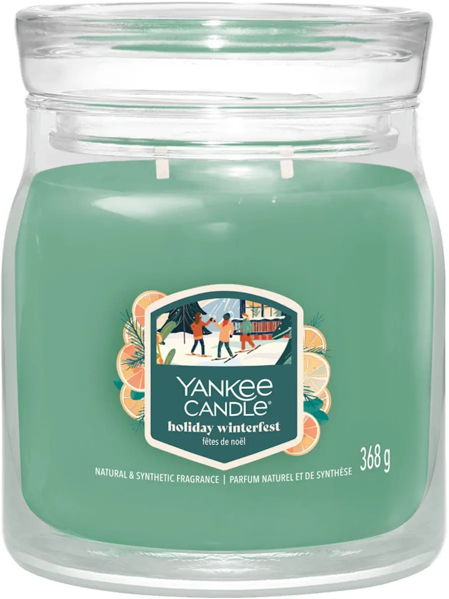 Yankee Candle Holiday Winterfest Medium Jar Geurkaars - Groen - afbeelding 6 van 6