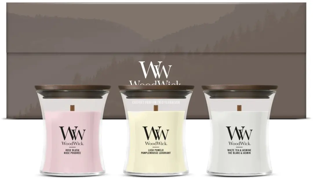 WoodWick Blooming Trio Mini Geurkaarsen