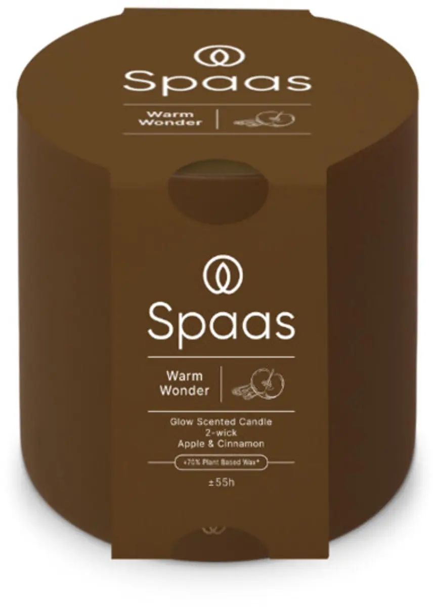 Spaas Glow Geurkaars Appel & Kaneel 55u - afbeelding 6 van 6