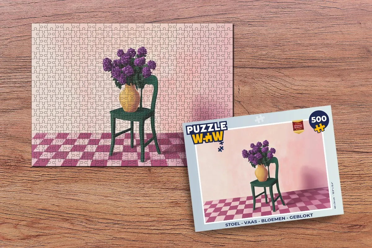 PuzzleWow Geblokte Puzzelstoel 500 Stuks - 8721374600505