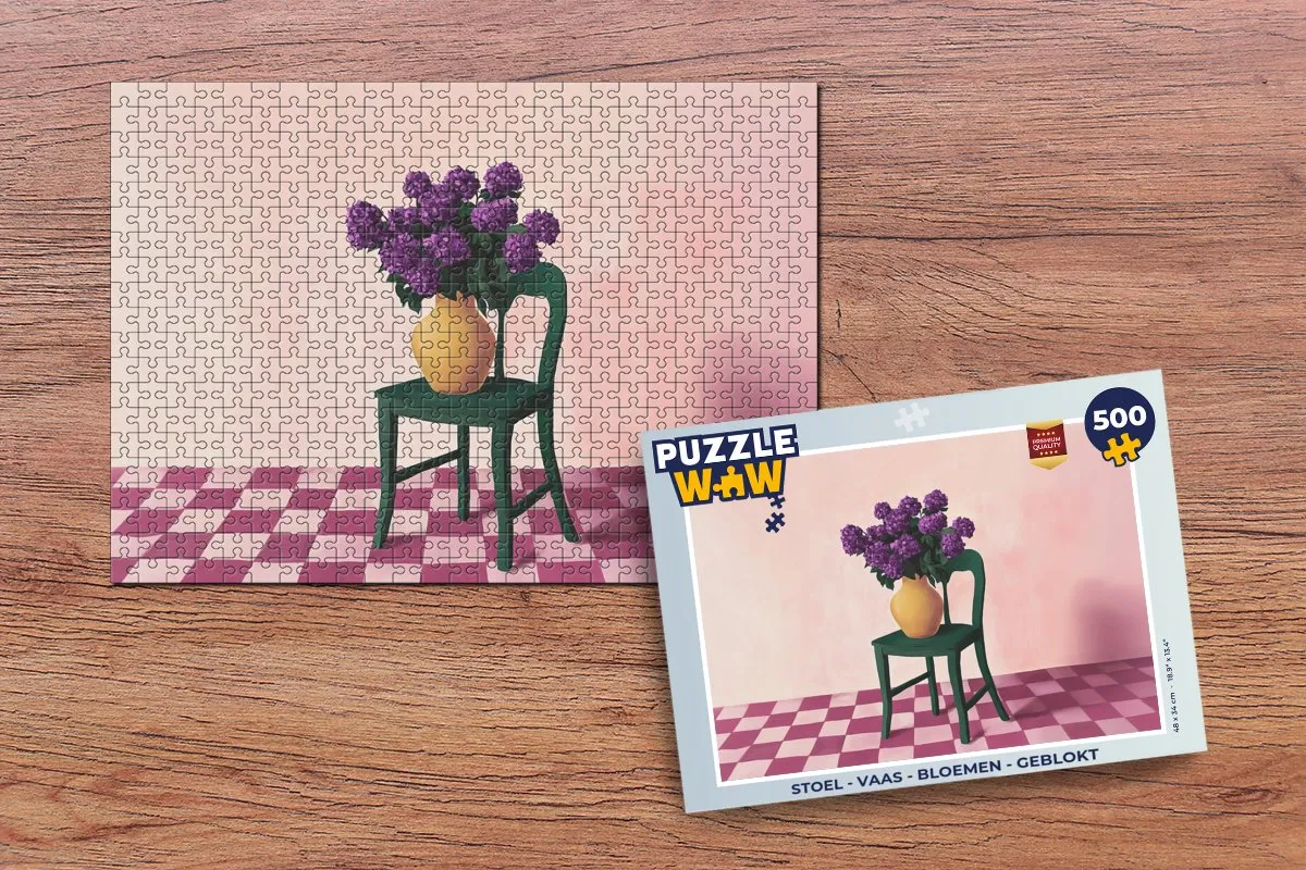 PuzzleWow Geblokte Puzzelstoel 500 Stuks - 8721374600505