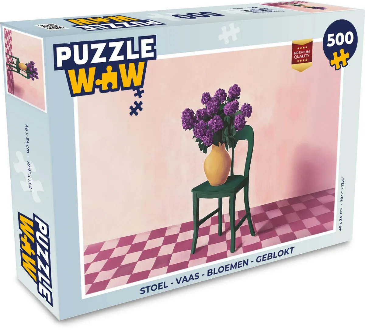 PuzzleWow Geblokte Puzzelstoel 500 Stuks - 8721374600505