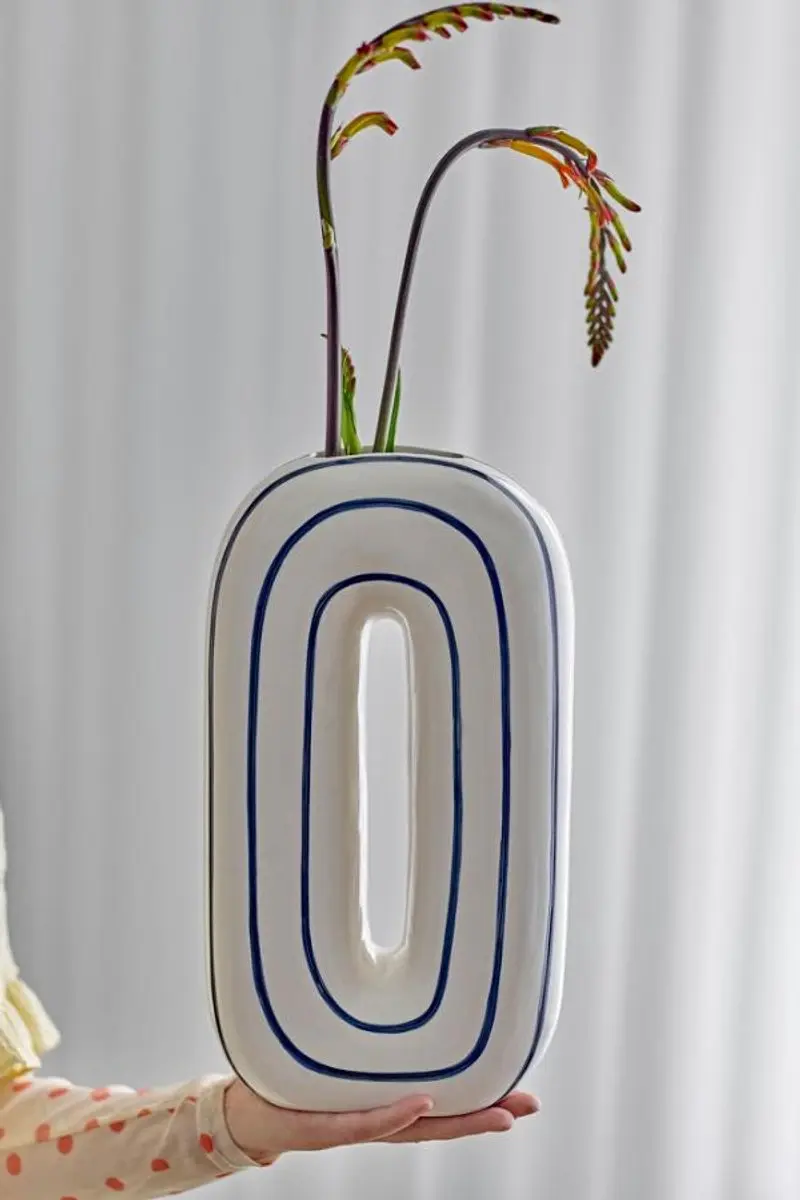 Bloomingville Mae Vaas - 5L - Blauw - afbeelding 5 van 6