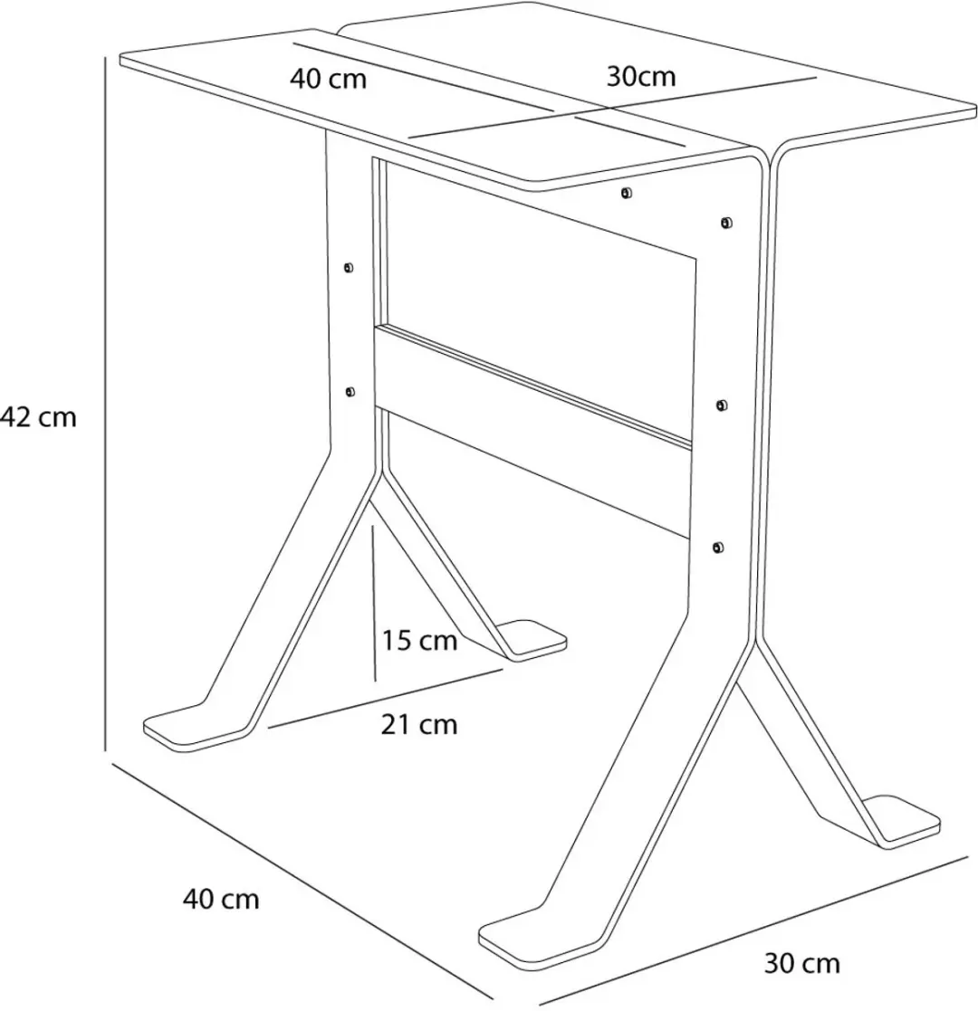 Hübsch Fold Bijzettafel - Zwart - afbeelding 2 van 6
