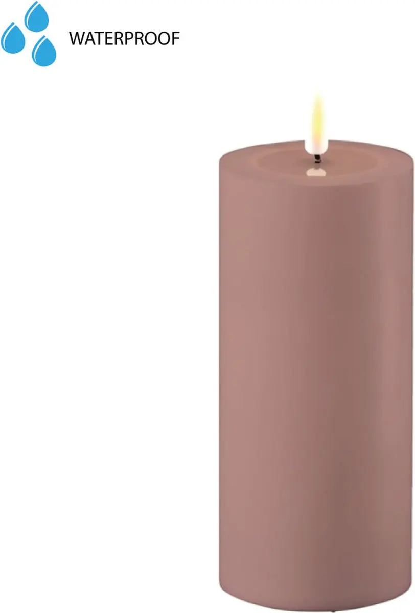 Deluxe Homeart RF-UL-0022 LED Kaars Outdoor Dust Red 7,5x15cm
