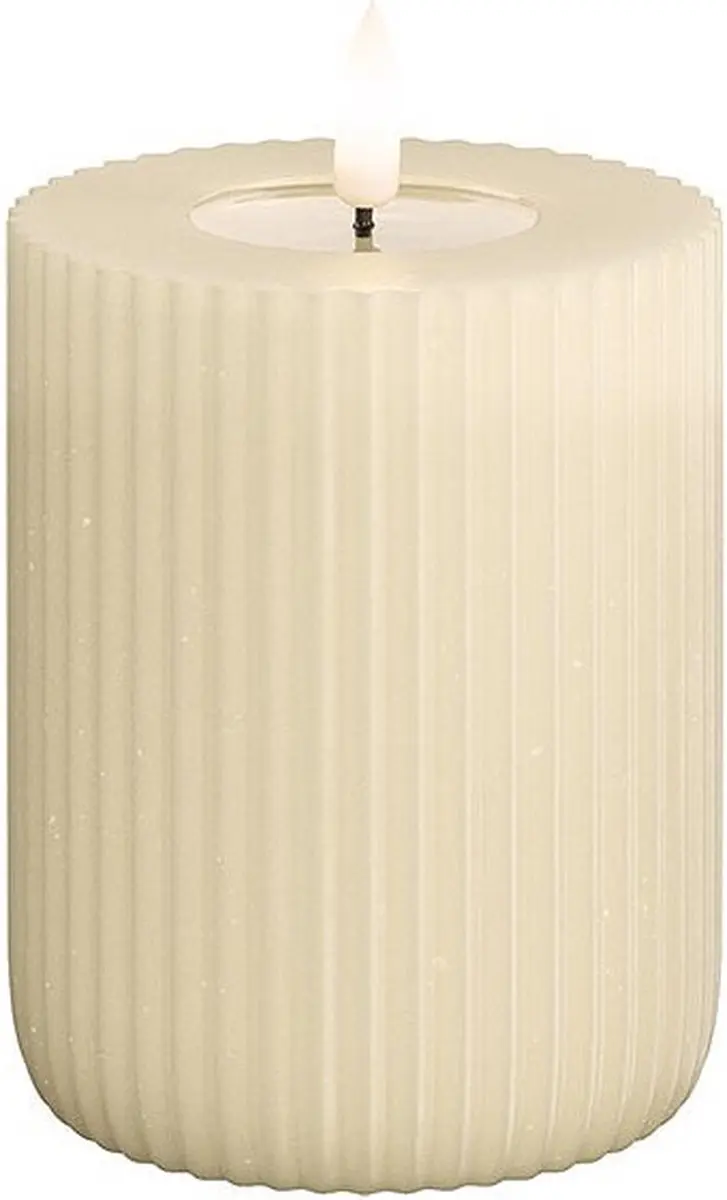 Deluxe Homeart LED Kaars Solid Stripe Cream