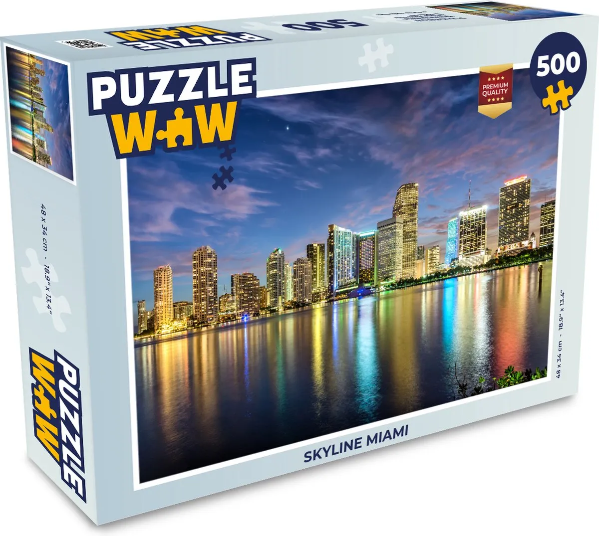 PuzzleWow Skyline Miami Legpuzzel 500 Stuks