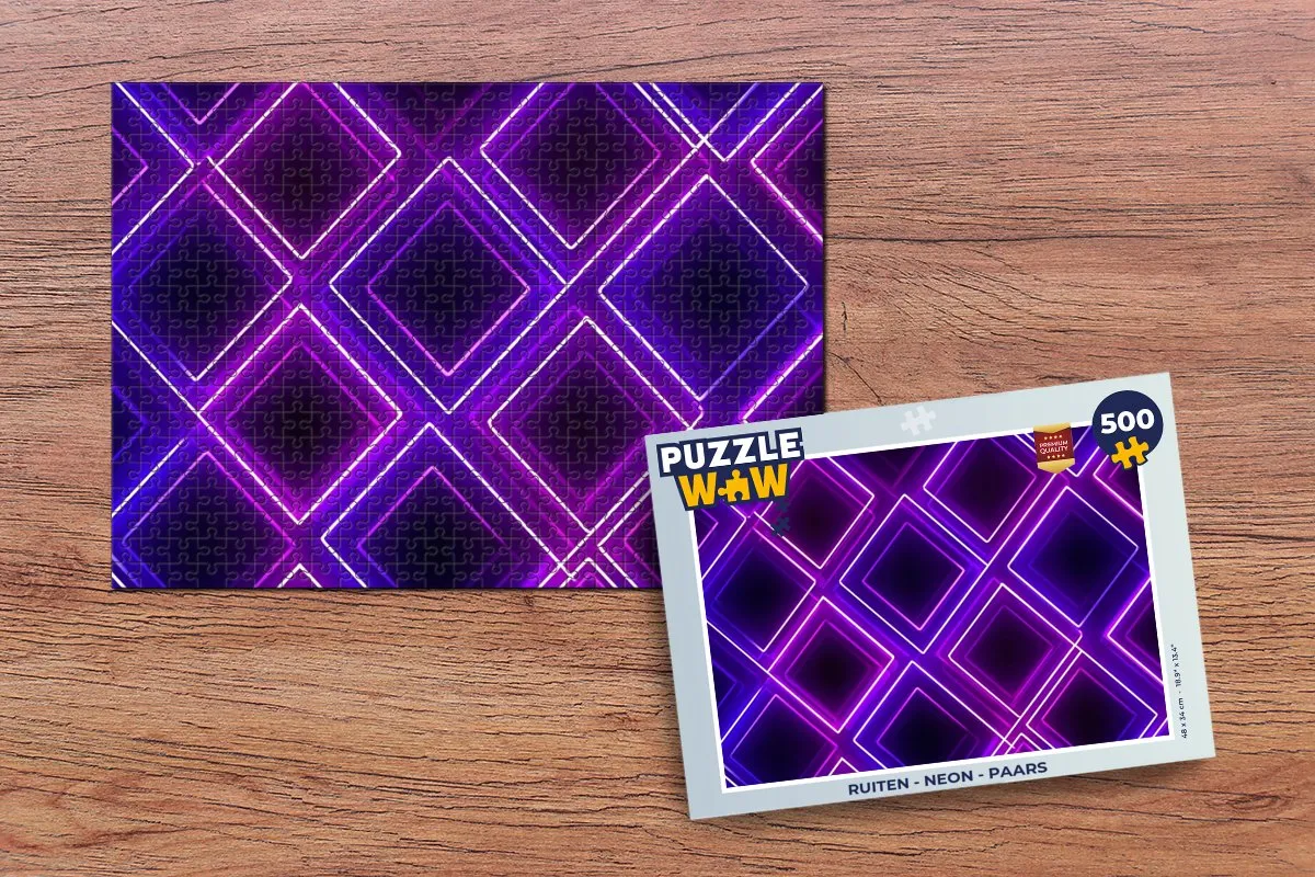 PuzzleWow Neon Ruiten Legpuzzel 500 Stuks - Paars - MPN 8721374599793