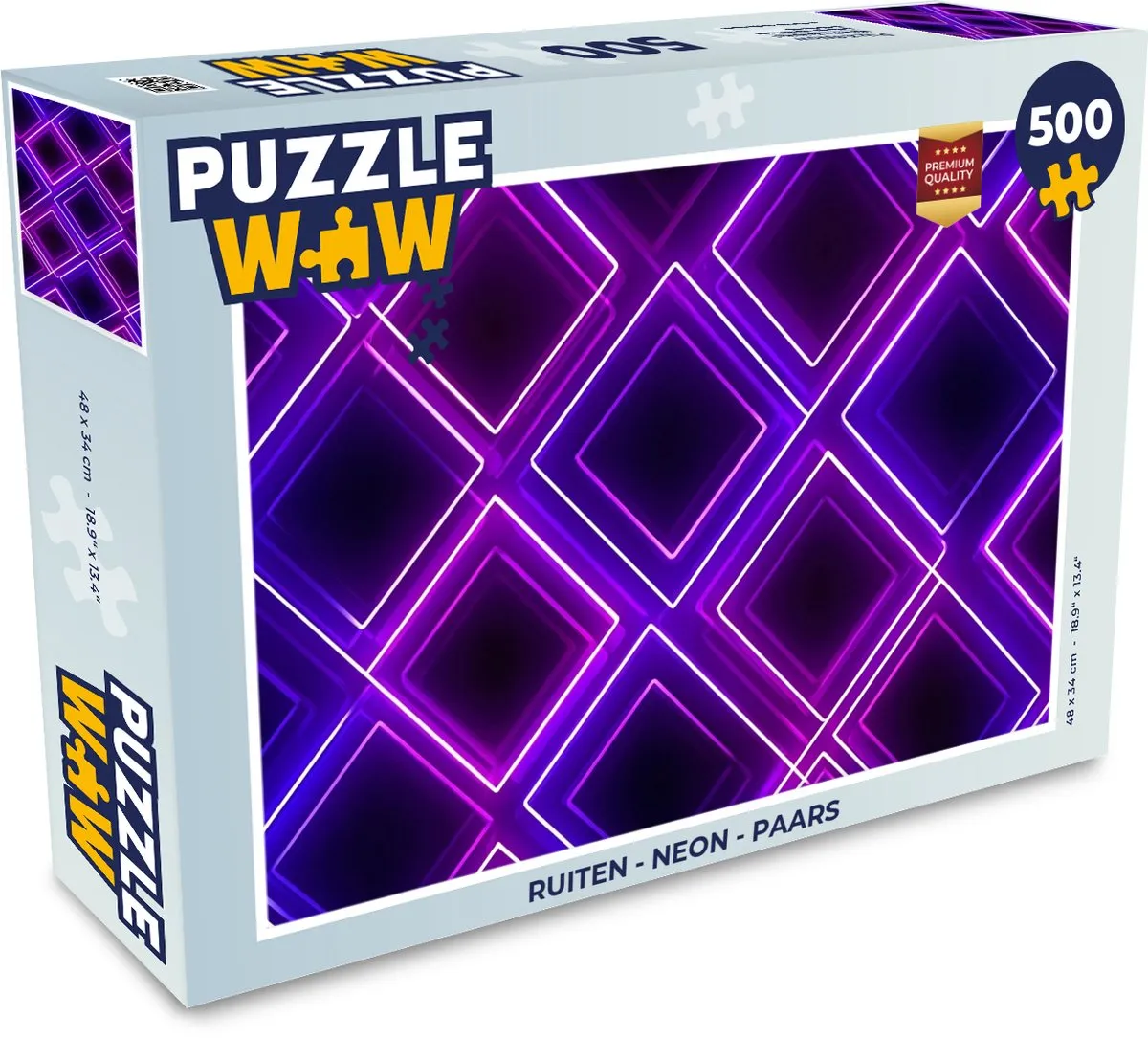 PuzzleWow Neon Ruiten Legpuzzel 500 Stuks - Paars - MPN 8721374599793