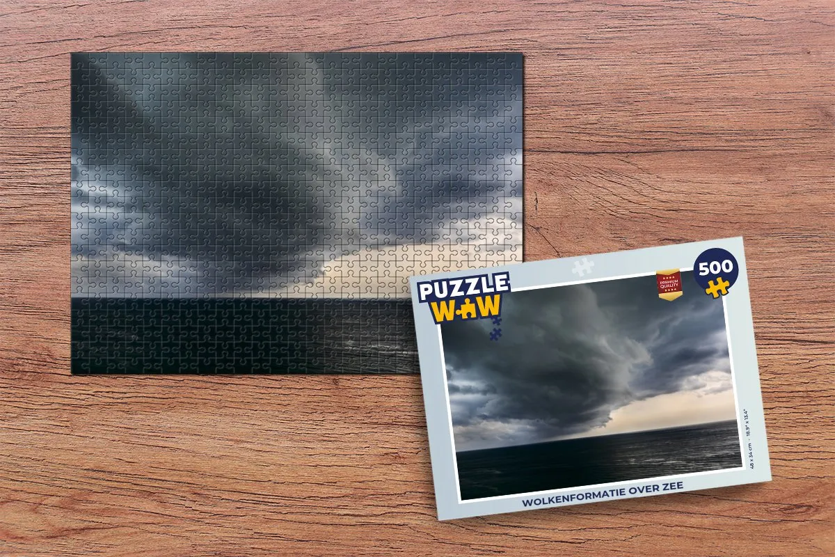 PuzzleWow Wolkenformatie over zee Legpuzzel 500 Stuks - Multicolor