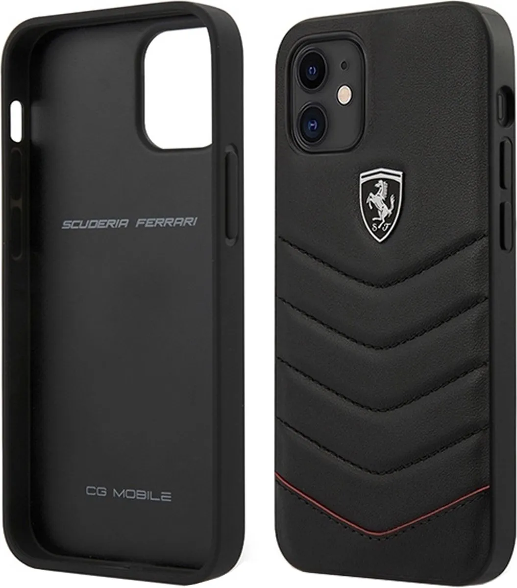 Ferrari iPhone 12 Mini Hoesje - Effen Zwart