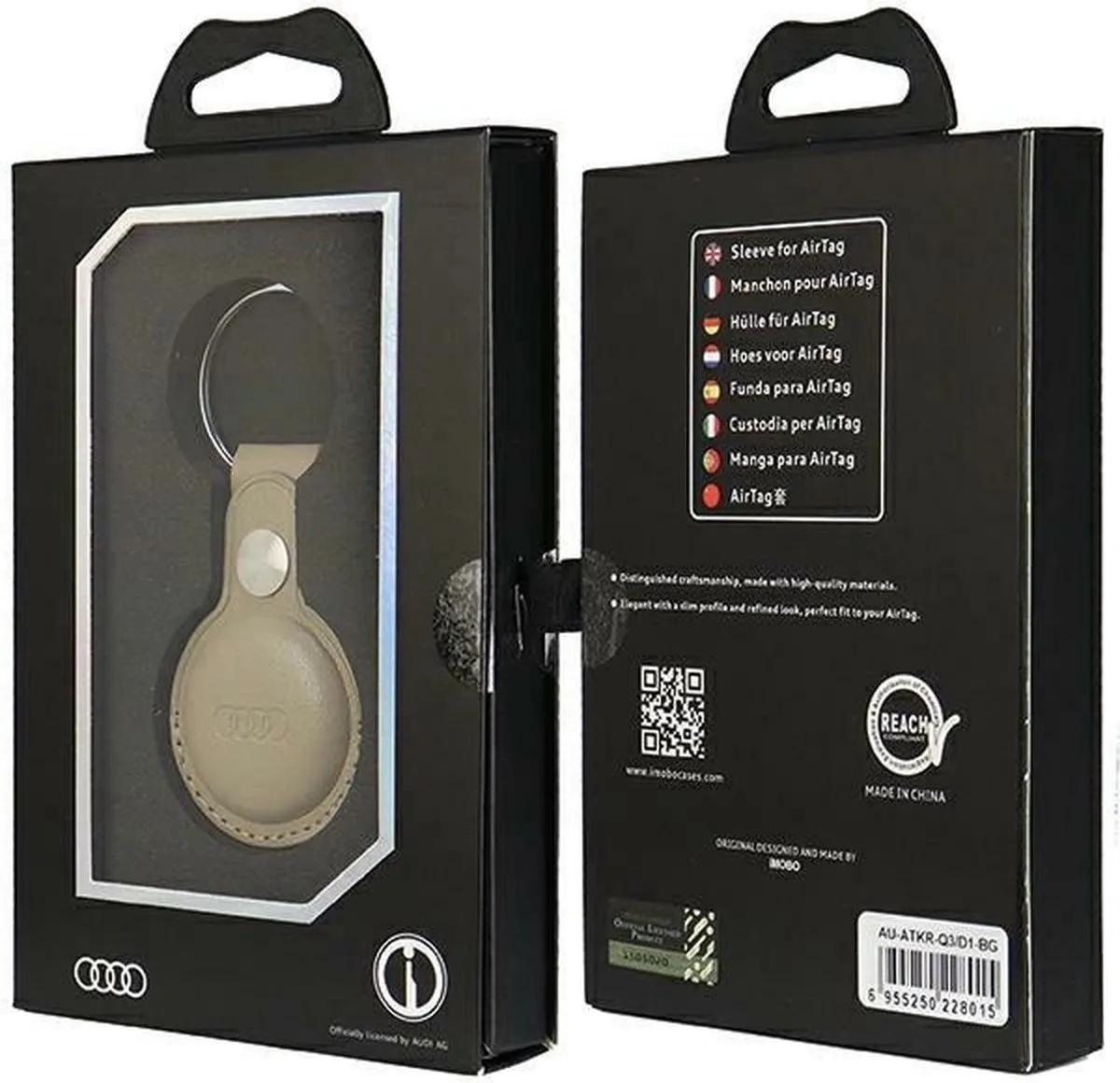 Audi AirTag-hoes Beige - Synthetisch leer