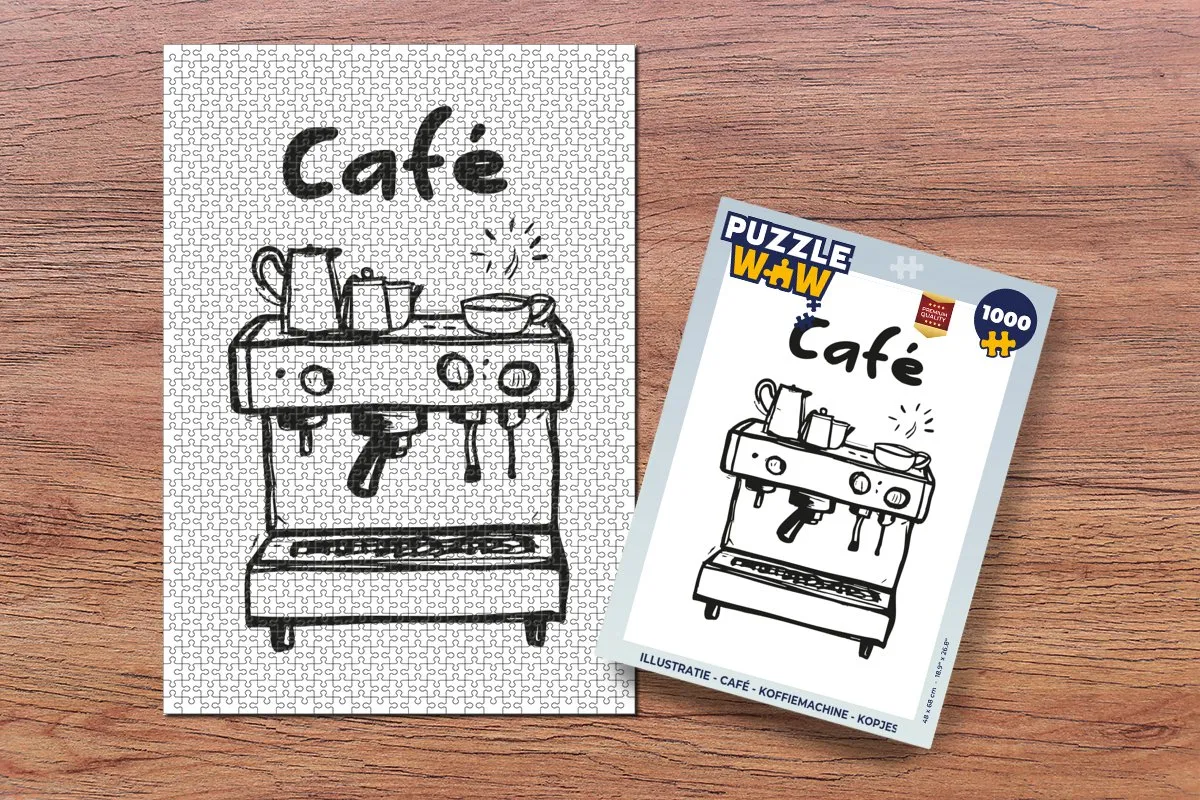 PuzzleWow Café Legpuzzel 1000 Stuks - Café/Wit