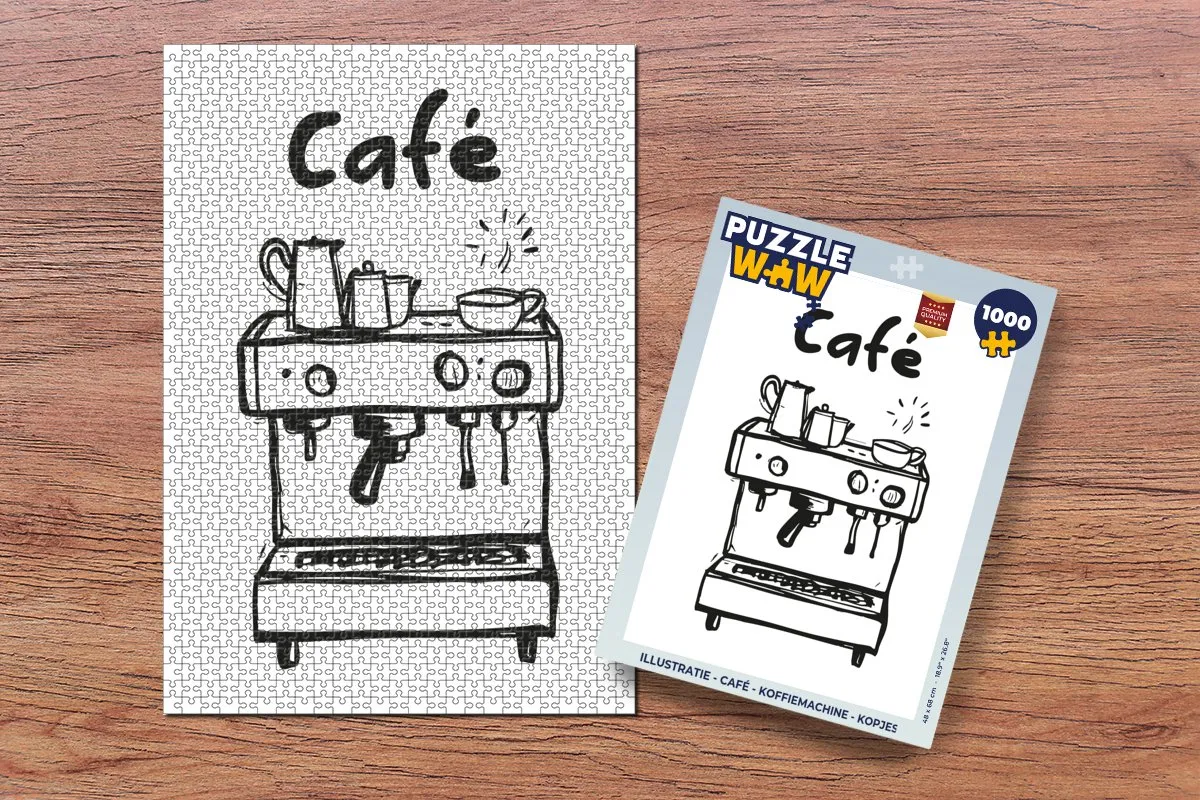 PuzzleWow Café Legpuzzel 1000 Stuks - Café/Wit