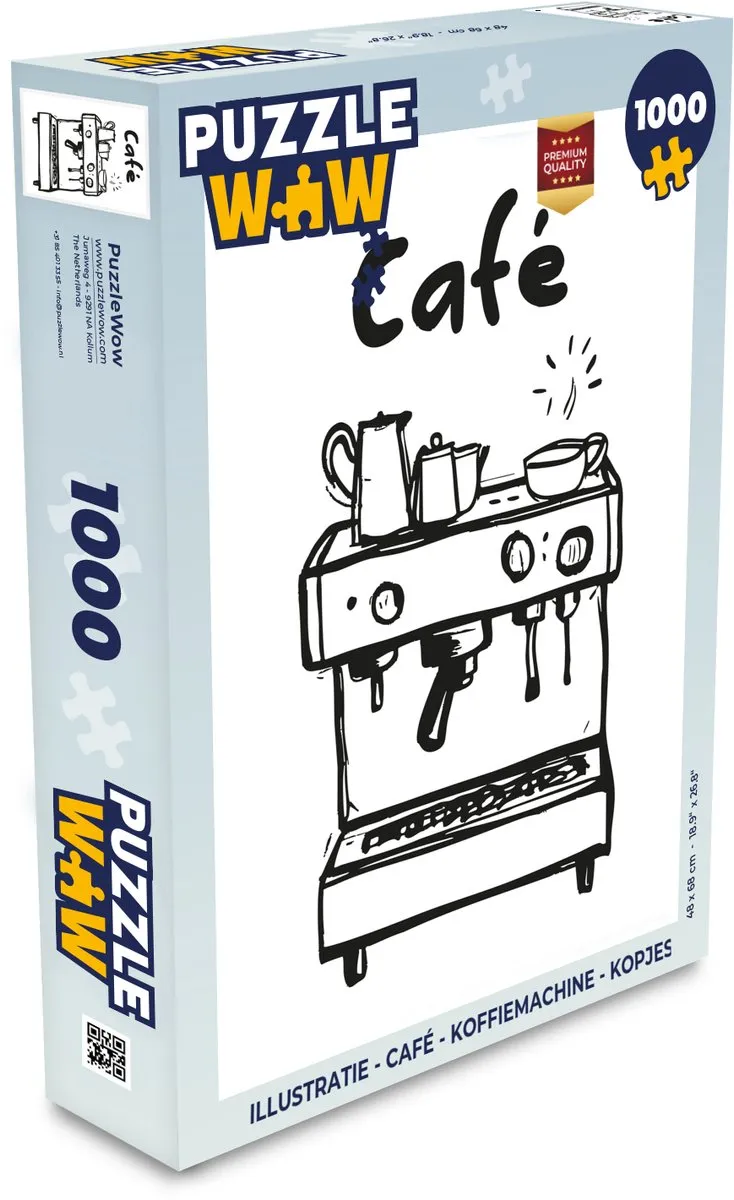 PuzzleWow Café Legpuzzel 1000 Stuks - Café/Wit