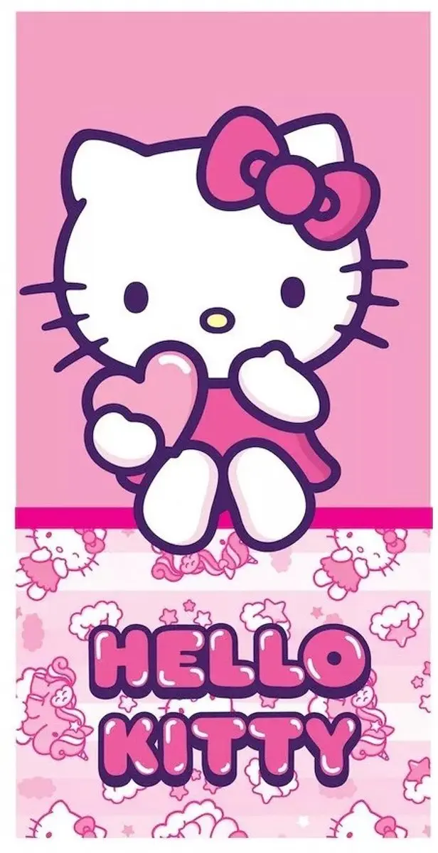 Hello Kitty strandlaken Pinky Heart sneldrogend 70 x 140 cm