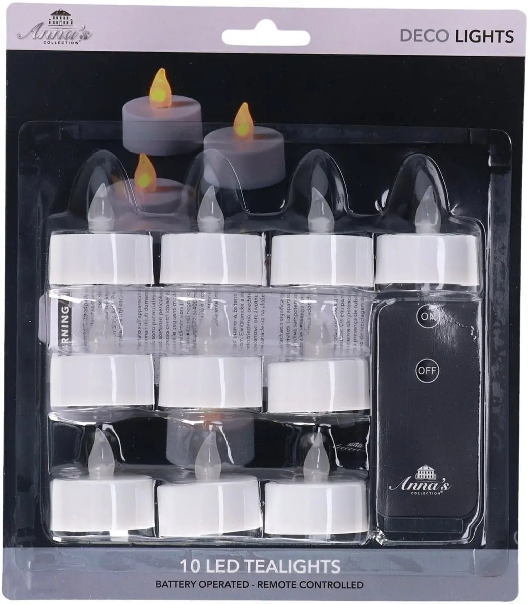 Anna's Collection LED Theelichtjes 10 Stuks - Warm Wit - D4cm - afbeelding 2 van 4