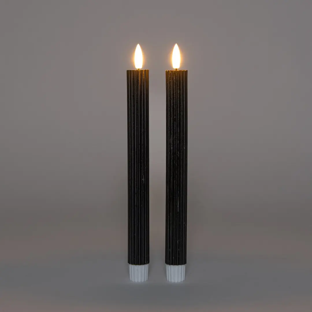 Anna's Collection LED Dinerkaarsen 23cm - 2 Stuks - Zwart - afbeelding 2 van 6