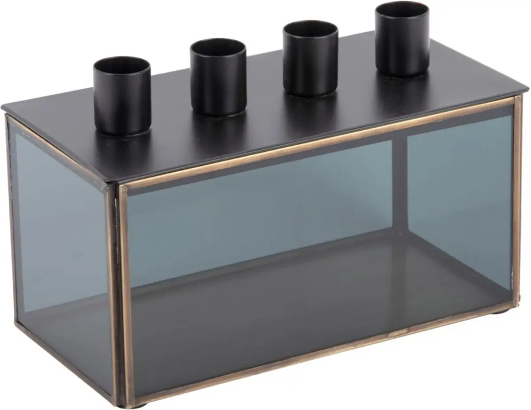 Present Time Boxed Rectangle Kandelaar Zwart