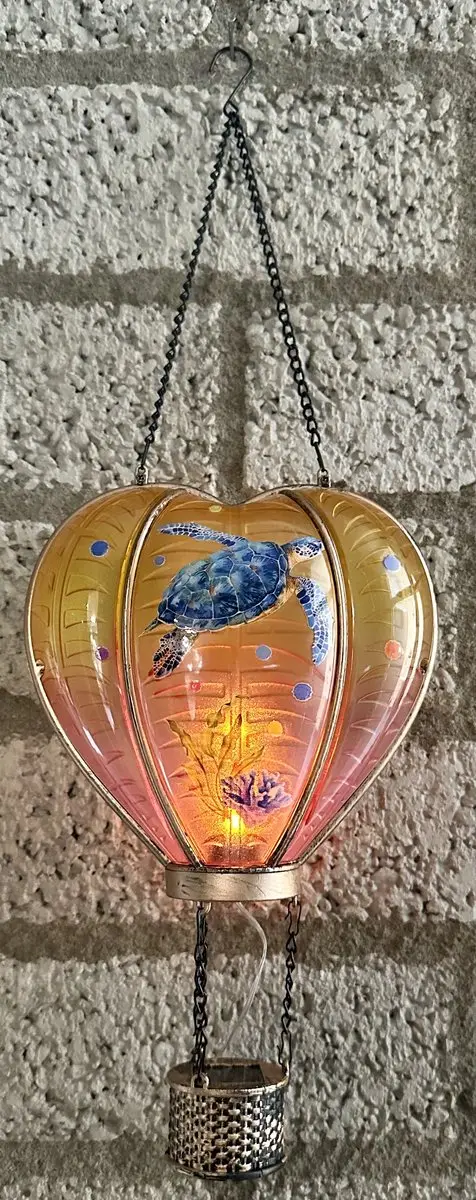 Decoratieve solarlamp hart met luchtballon " met flame LED "