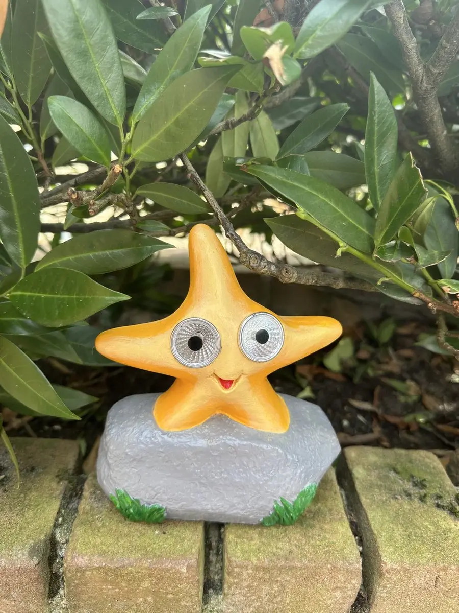 Polyresin solarlamp "zeester op rots"