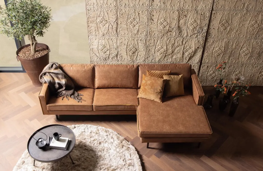 WOOOD Rodeo Chaise Longue Rechts - Cognac - afbeelding 2 van 6