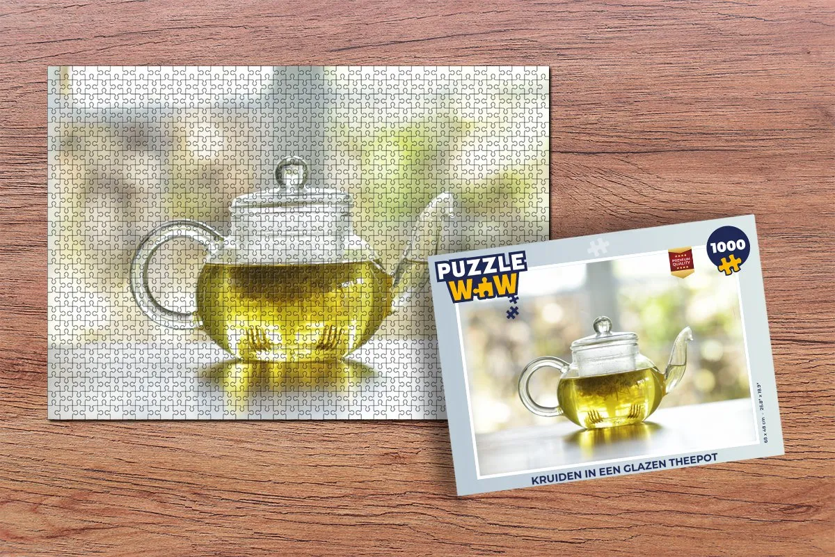PuzzleWow Kruiden in een Glazen Theepot Legpuzzel 1000 Stuks - Multicolor