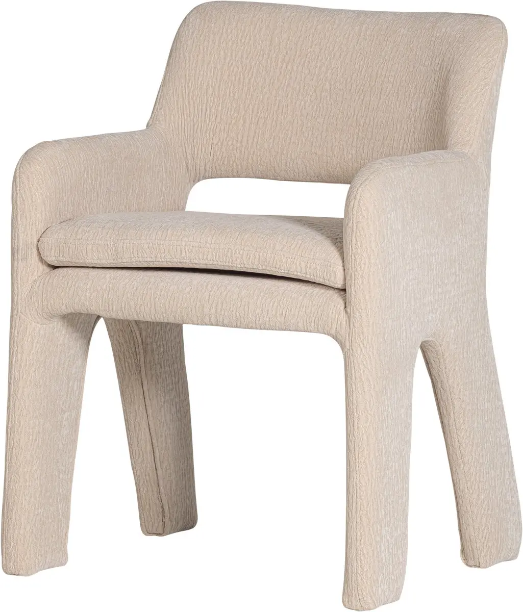 vtwonen Bigfoot Eetkamerstoel - Chenille - Zand/Beige