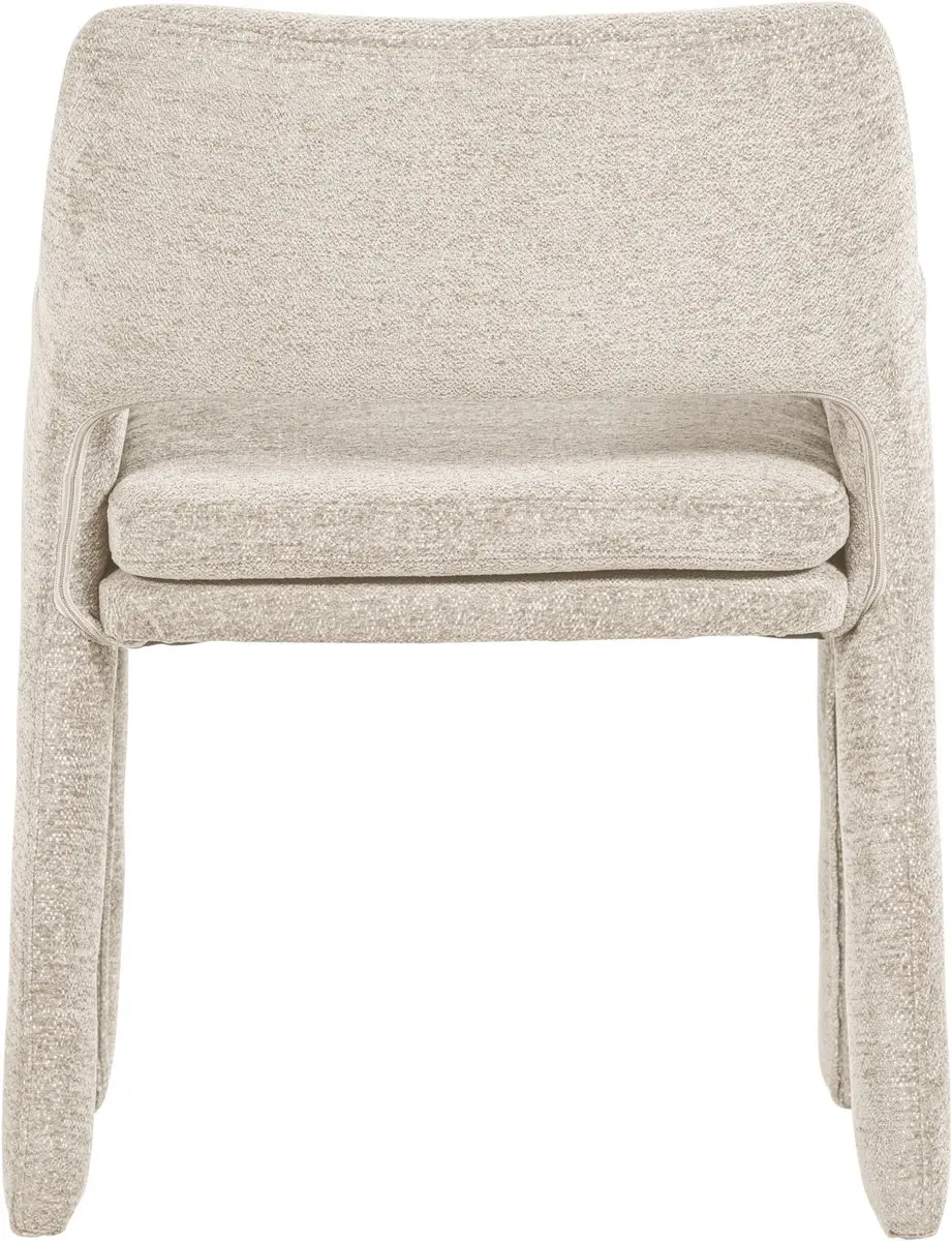 vtwonen Bigfoot Eetkamerstoel - Chenille - Zand/Beige - afbeelding 2 van 6