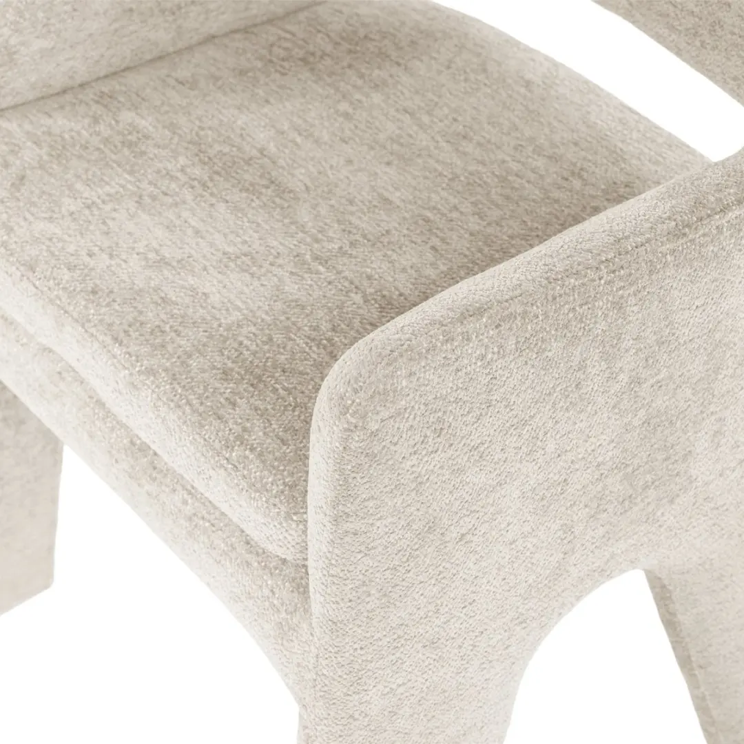vtwonen Bigfoot Eetkamerstoel - Chenille - Zand/Beige - afbeelding 3 van 6