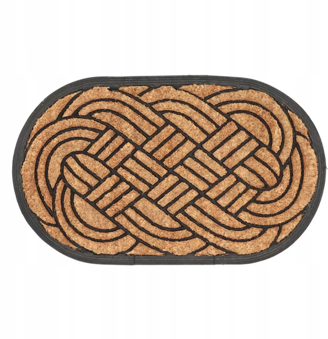 Ovale deurmat van kokosvezel en rubber 75x45 cm