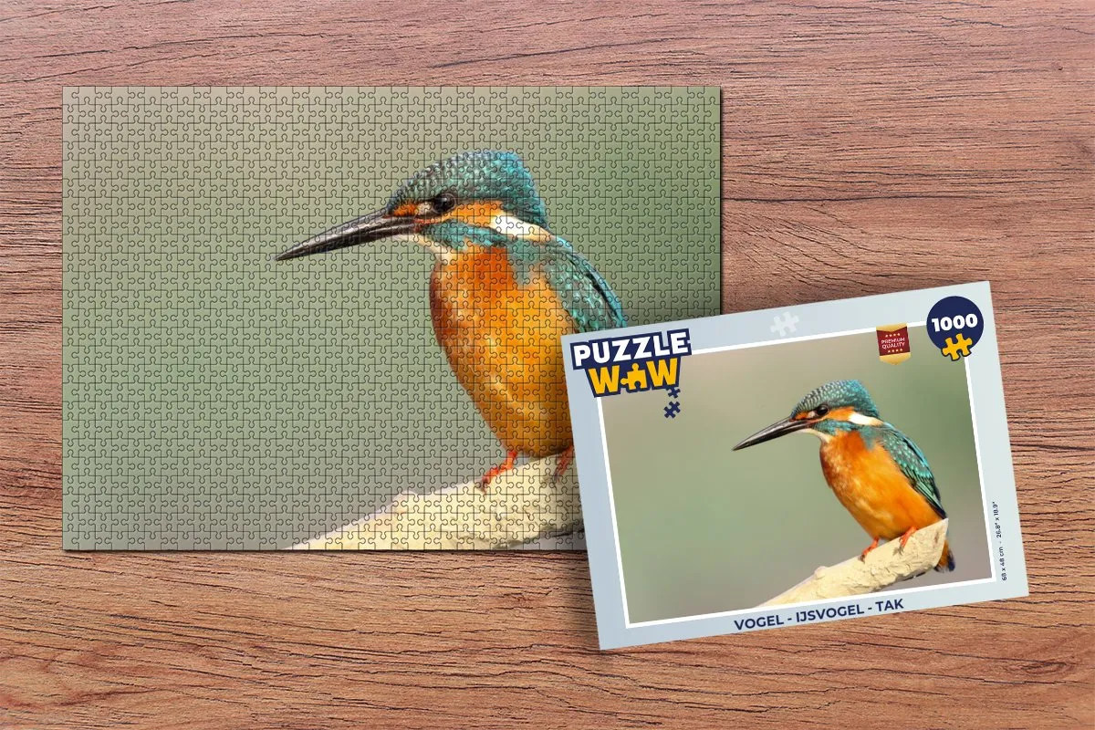 PuzzleWow Vogel - IJsvogel Tak Legpuzzel 1000 Stuks - Multicolor